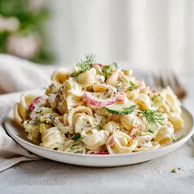 Dill Pickle Pasta Salad for 10 Servings Recipe Card
