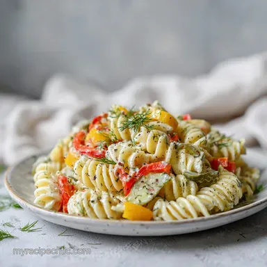 Dill Pickle Pasta Salad for 10 Servings