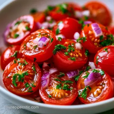 Easy Cherry Tomato Salad in 10 Minutes Recipe Card