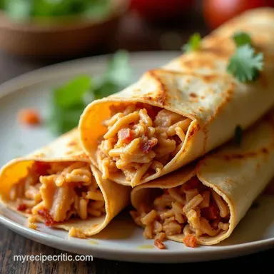Easy Shredded Chicken Flautas Oven or Fried Recipe Card