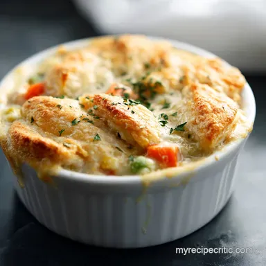Easy Chicken Pot Pie Cobbler for 6 Servings Recipe Card