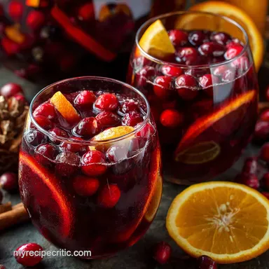 Christmas Sangria Easy Festive Cranberry Orange Holiday Punch Recipe Card