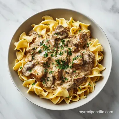 Easy Ground Beef Stroganoff in 30 Minutes Recipe Card