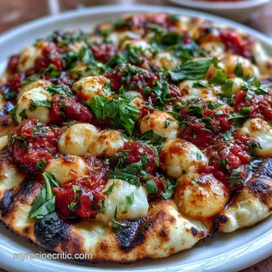 Easy Naan Pizza Margherita in 15 Minutes Recipe Card