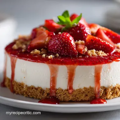 No Bake Strawberry Cheesecake Effortless UltraCreamy Summer Dessert Recipe Card