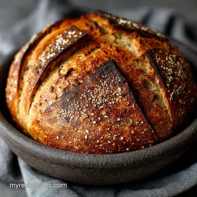 Foolproof No Knead Rye Bread Recipe with Caraway and Molasses Recipe Card