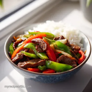 Pepper Steak Recipe in 20 Minutes for 4 Servings Recipe Card