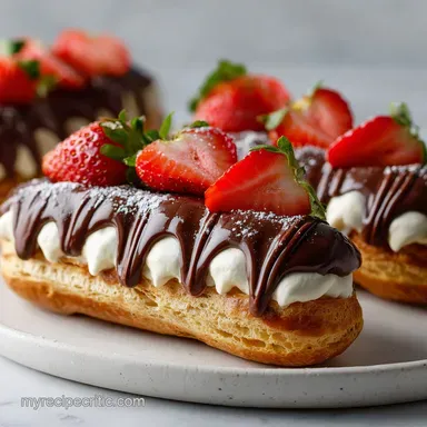 Eclairs Recipe: Baked Goods Recipe Card