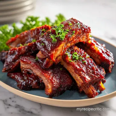 Slow Cooker Ribs: Tender Caramelized BBQ Ribs for 6 Servings