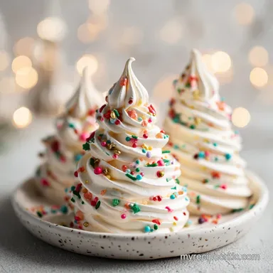 Meringue Christmas Trees for 24 Servings Recipe Card