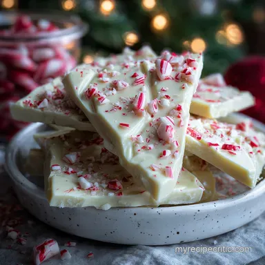 Irresistibly Easy Festive White Chocolate Bark with Peppermint to Brighten Holidays: Make-Ahead Recipe Card