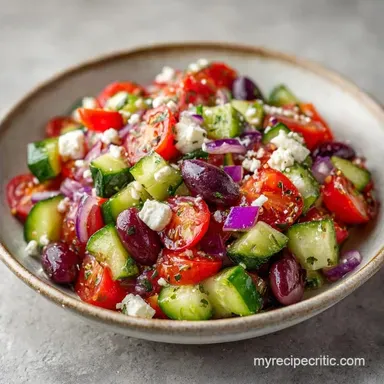 Feta Cucumber Tomato Salad in 10 Minutes