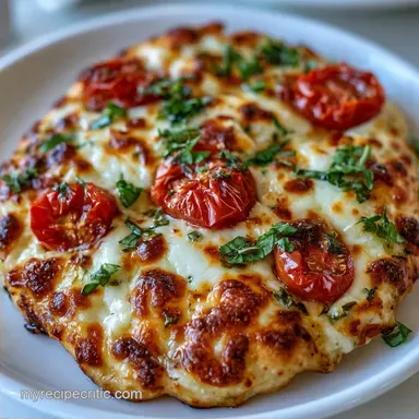Fresh Basil Mozzarella Flatbread: Crispy