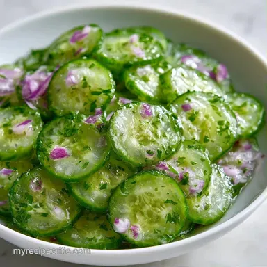 Fresh Herb Cucumber Salad for 6 People Recipe Card