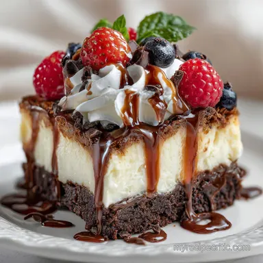 Hot Fudge Sundae Brownie Cheesecake: 1h 20m