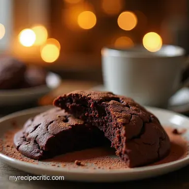 Midnight Cocoa Comfort The Ultimate Fudgy Hot Chocolate Cookies Recipe Card