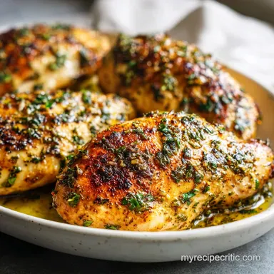 Baked Chicken Recipe with Garlic and Herbs for 4 Recipe Card