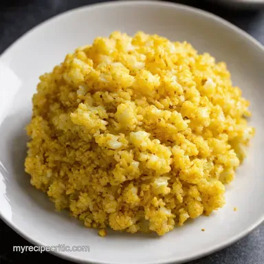 Garlicky Ginger Cauliflower Rice A Delicious Low Carb Side Recipe Card
