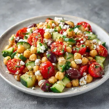 Greek Chickpea Salad Box Meal Prep Recipe Card