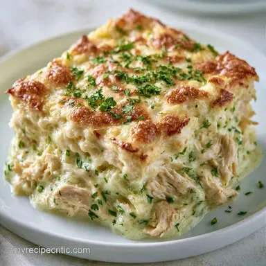 Green Chile Chicken Casserole for 6 Recipe Card