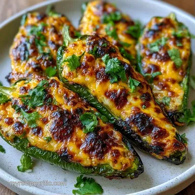 Grilled Anaheim Peppers with Cheese Recipe Card