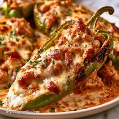 Grilled Anaheim Peppers with Cheese - 40m Recipe Card