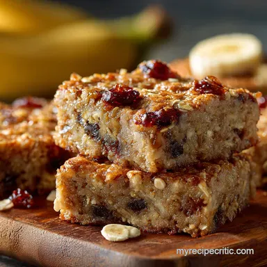 Banana Oatmeal Bars: The Healthy Breakfast Bar Recipe Recipe Card