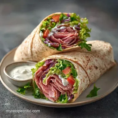 Healthy Roast Beef Wrap in 10 Minutes Recipe Card