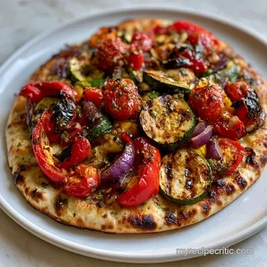 Healthy Roasted Veggie Flatbread for 4 Recipe Card