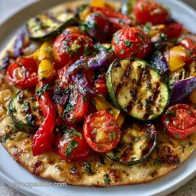 Healthy Roasted Veggie Flatbread for 4