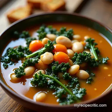 The Best Rustic Kale Soup Recipe Rich Hearty Recipe Card