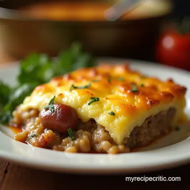 Hearty Sausage Casserole with Golden Egg Crust Recipe Recipe Card