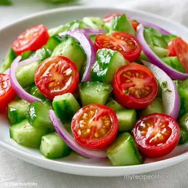 Herby Cucumber Tomato Salad: 20 Minutes Recipe Card