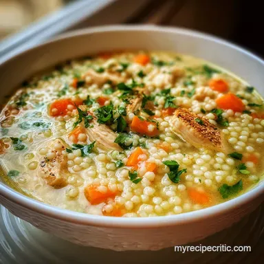 Chicken Pastina Soup High Protein Ready in 30 Min Recipe Card