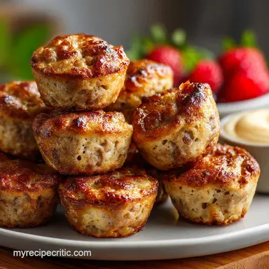HighProtein Pancake Sausage Mini Muffins: Easy Meal Prep Breakfast Recipe Card