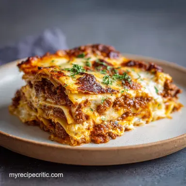 Classic Lasagna Recipe for 10 Servings Recipe Card