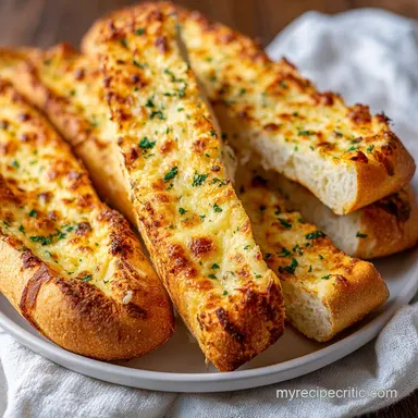 Cheesy Garlic Bread in 25 Minutes: Crispy Golden Side Dish Recipe Card
