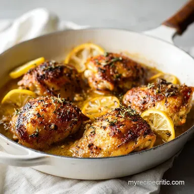 Ina Gartens Skillet Roasted Lemon Chicken for 4 Servings Recipe Card