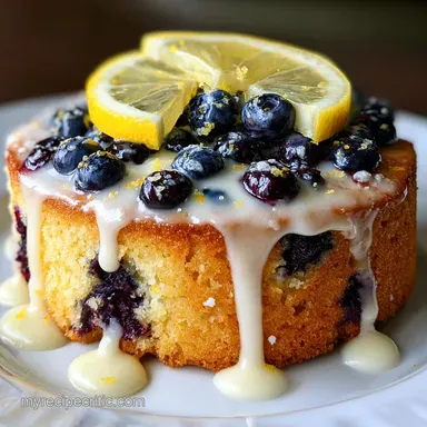 Lemon Blueberry Cake Ready in 30 Minutes Recipe Card