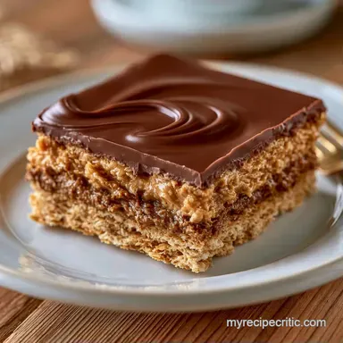 Lunch Ladies Peanut Butter Bars: No Bake Recipe Card