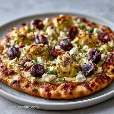 Mediterranean Veggie Flatbread in 20 Min Recipe Card