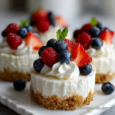 Mini Cheesecakes No Bake: Ready in 4 Hours 25 Minutes Recipe Card