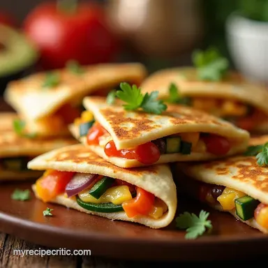Rainbow Mini Veggie Quesadillas Easy Party Appetizer Recipe Card