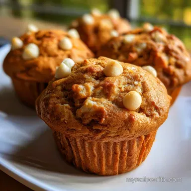 Pumpkin White Chocolate Muffins in 20 Minutes Recipe Card
