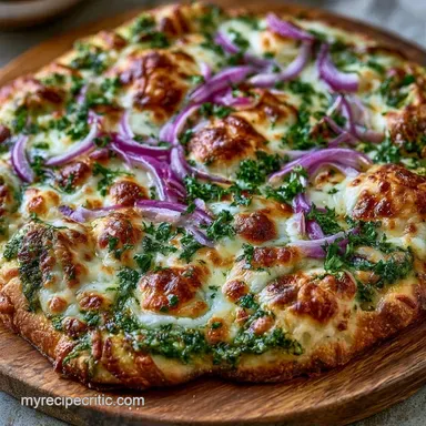 Mozzarella Pesto Flatbread in 30 Minutes Recipe Card