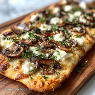 Mushroom Goat Cheese Flatbread: Crispy Baked in 30 Minutes Recipe Card