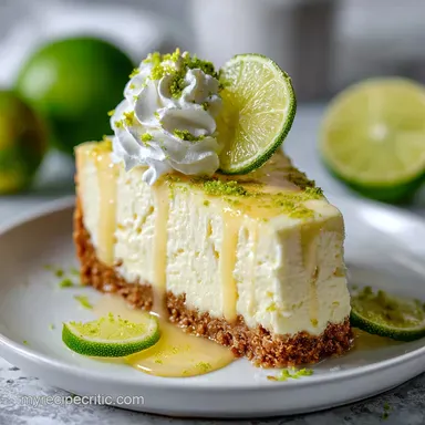 No Bake Key Lime Cheesecake - Zesty & Velvety Recipe Card
