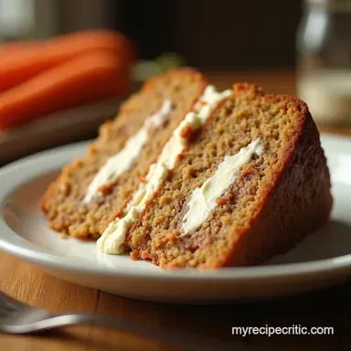 Moist Oatmeal Carrot Cake Recipe with Cream Cheese Swirl Recipe Card