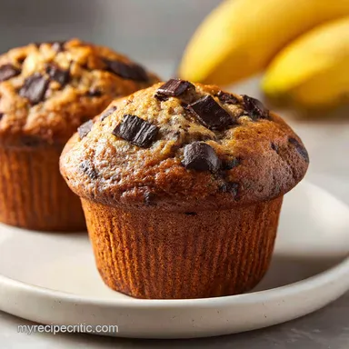 Banana Chocolate Muffins with Oil: 30 Min Recipe Card