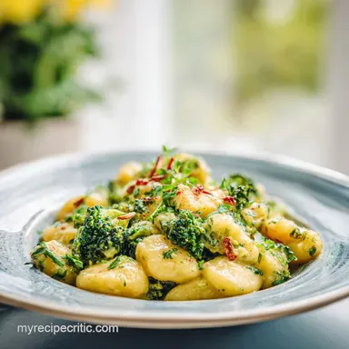 30 Minute One Pan Broccoli Gnocchi for 4 Servings